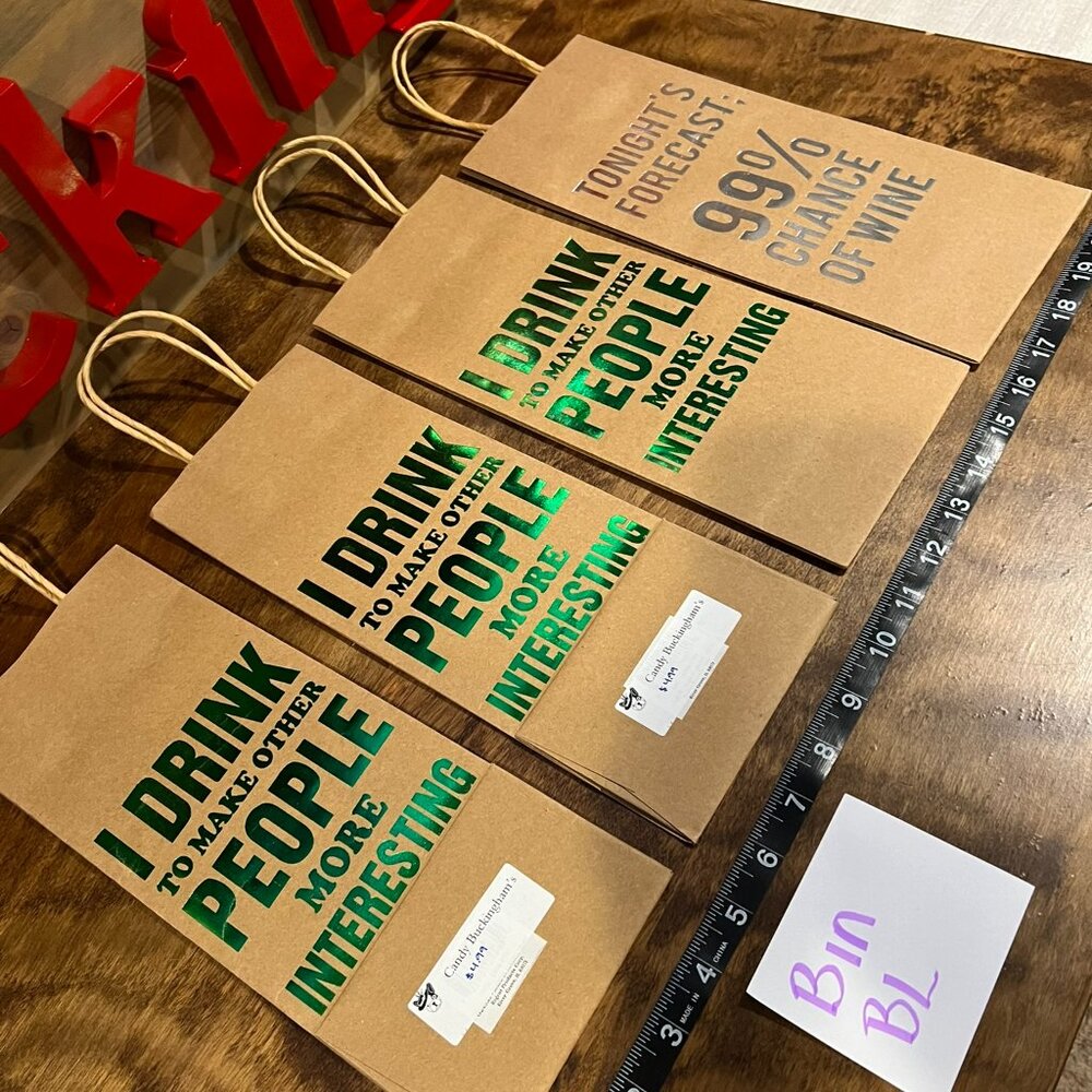 Lot of Funny Wine Gift Bags 4 pack BL